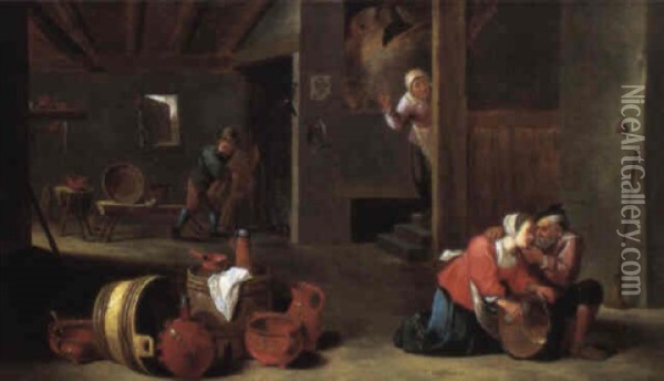 Interieur D'auberge Oil Painting - Cornelis Mahu