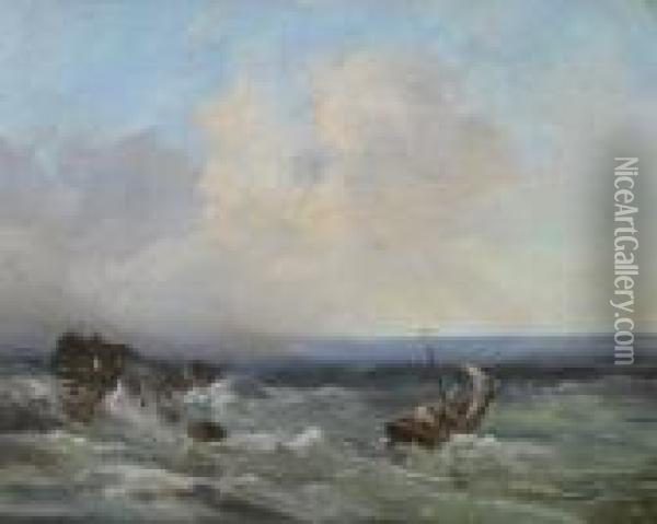 Mare In Burrasca Oil Painting - Ugo Manaresi