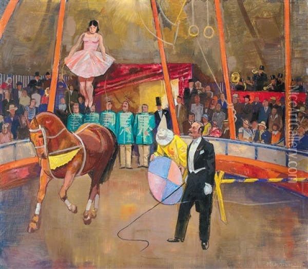 Acrobat Oil Painting - Tibor (Theodor) Polya