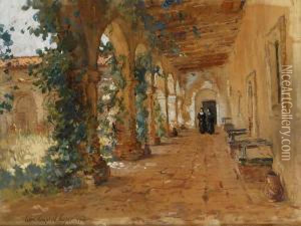 Nuns In The San Juan Oil Painting - Colin Campbell Cooper