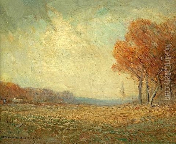 Autumn Fields ( + 2 Others; 3 Works) Oil Painting - Benjamin Osro Eggleston