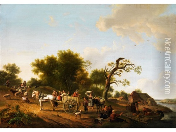 Landliches Genrebild Oil Painting - Jean-Louis Demarne