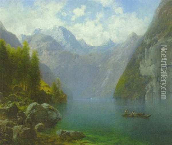 Am Konigssee Zu Berchtesgaden Oil Painting - Karl Millner