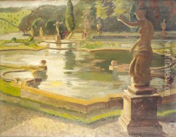 Formal Gardens, Blenheim Palace Oil Painting - Joan Jameson