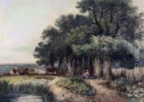 Picnic Under The Trees Oil Painting - David Cox