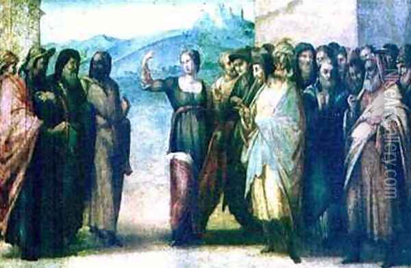 The Dispute of St Catherine of Alexandria Oil Painting - Francesco Granacci