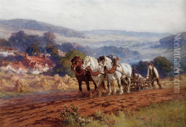 Plowing The Field Oil Painting - Frederick Arthur Bridgman
