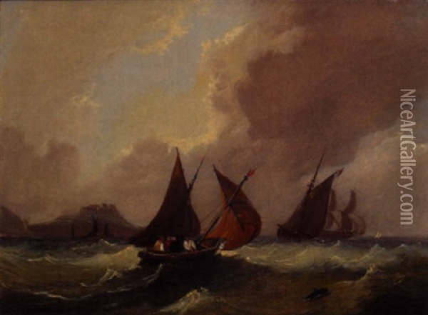 Boote Auf Bewegter See Oil Painting - Frederick Calvert