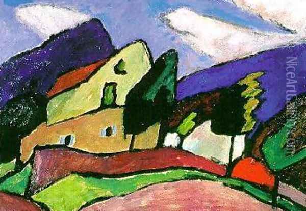 Wind and Clouds Oil Painting - Gabriele Munter