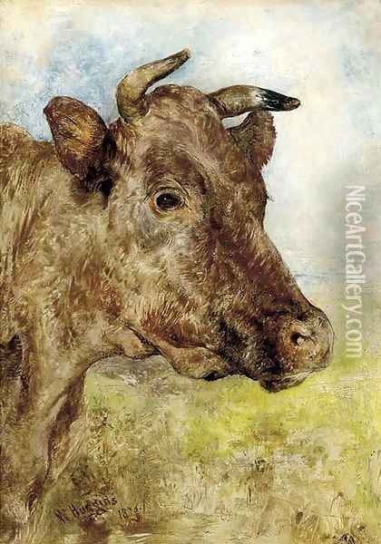 The head of a cow Oil Painting - William Huggins