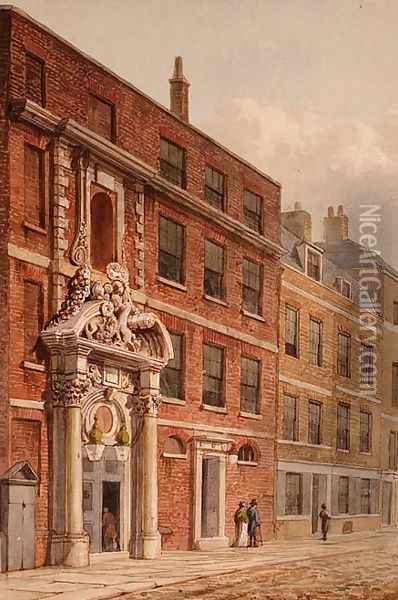 The Merchant Taylors Hall, London, c.1810 Oil Painting - George Shepherd