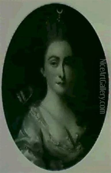 Portrait Of A Woman As Diana Oil Painting - Jean Marc Nattier