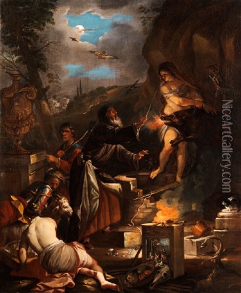 Der Hexenmeister Oil Painting - Joseph Werner the Younger