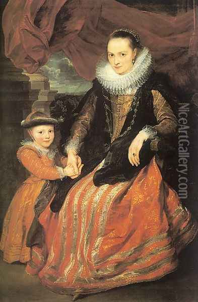 Susanna Fourment and her Daughter 1620-21 Oil Painting - Sir Anthony Van Dyck