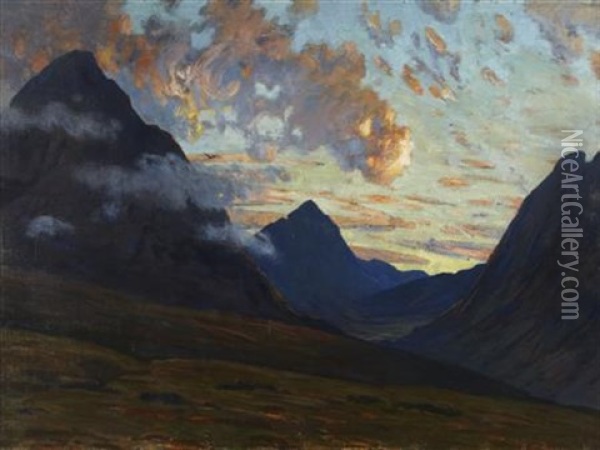 Glen Sannox Oil Painting - Thomas Corson Morton