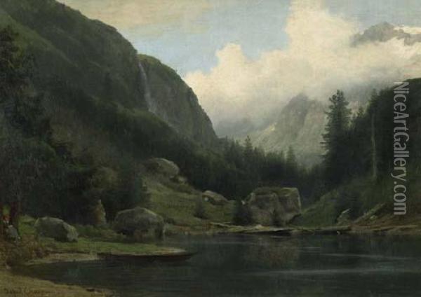 Maderanertal In Der Schweiz. Oil Painting - Alfred Chavannes