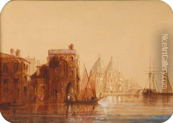 Vue De Venise Oil Painting - Jules Romain Joyant