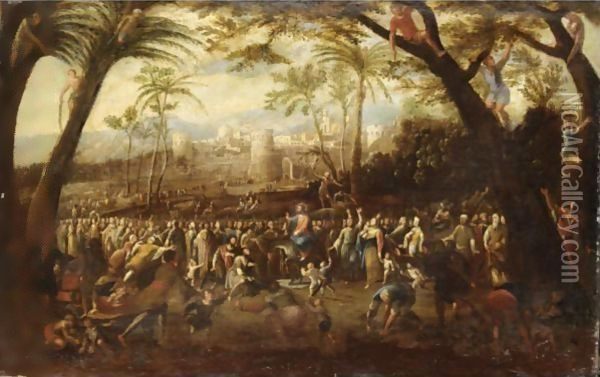 L'Ingresso Di Gesu In Gerusalemme Oil Painting - Scipione Compagno