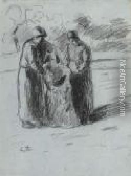 Les Paysannes Oil Painting - Camille Pissarro