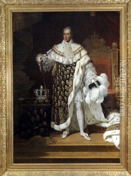 Portrait De Charles X Oil Painting - Robert Jacques Francois Faust Lefevre