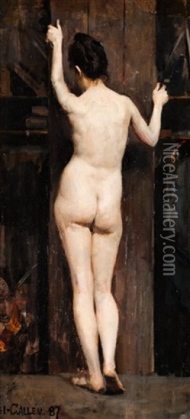 Nude Model Oil Painting - Akseli Valdemar Gallen-Kallela