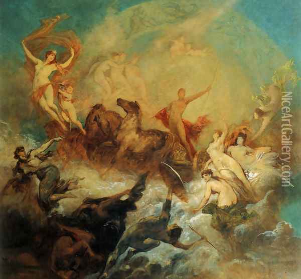 Der Sieg des Lichts Über die Finsternis (The Victory of Light over Darkness) Oil Painting - Hans Makart