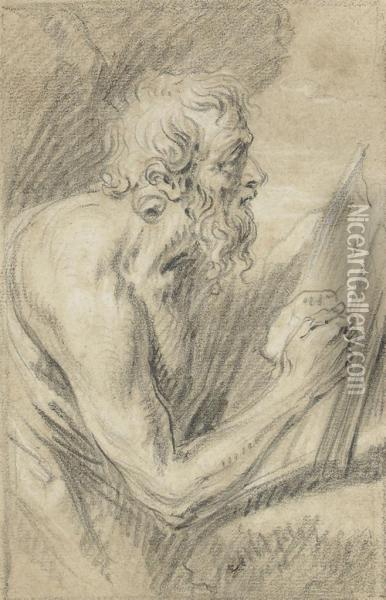 Saint Jerome Reading Oil Painting - Lucas Ii Franchoys