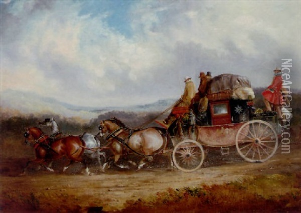 The London Royal Mail Coach Oil Painting - Charles Cooper Henderson