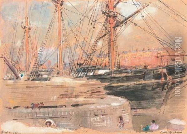 Bristol Docks Oil Painting - Albert Goodwin