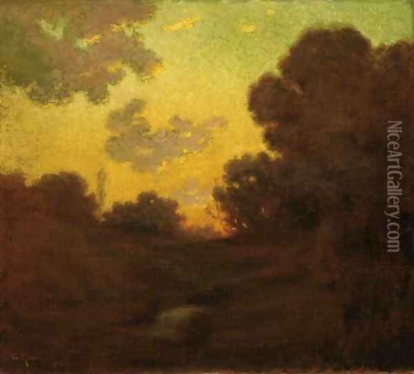 Sunset Oil Painting - Granville Redmond