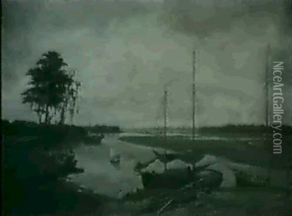 An Inlet Oil Painting - Charles Adams Platt
