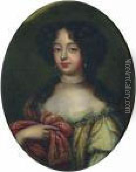 Portrait Presume De Hortense Manscini Oil Painting - Pierre Le Romain I Mignard