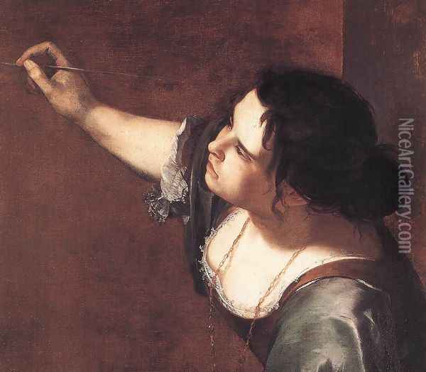Self-Portrait as the Allegory of Painting (detail) 1630s Oil Painting - Artemisia Gentileschi