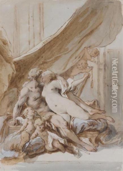 Mars Et Venus Oil Painting - Jean-Baptiste Huet I