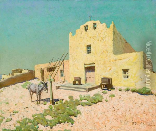 Laguna Pueblo Oil Painting - Frederick Melville Du Mond