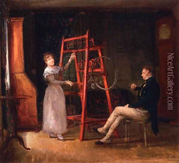 Spinning Jenny Oil Painting - Edward Lamson Henry