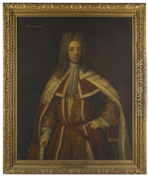 Portrait Of Robert Darcy, 3rd Earl Of Holderness (1681-1721), Three-quarter Length, In Peer's Robes Oil Painting - Charles d' Agar