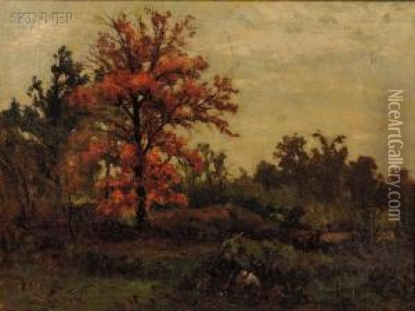 Autumn Landscape Oil Painting - Robert Lorrdine Pyne