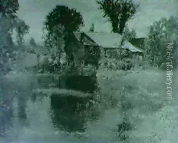 Mill Pond Oil Painting - John Joseph Enneking