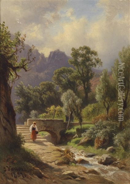 Am Heimweg Oil Painting - Giovanni (Johann) Varone