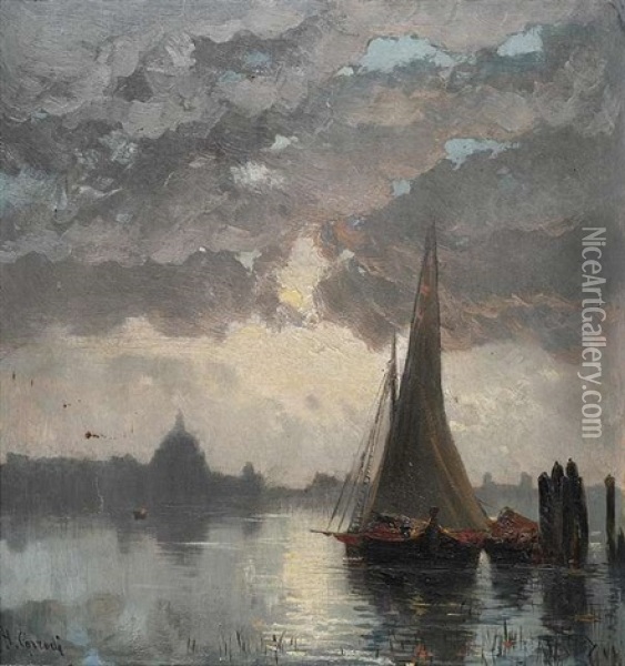 Venedig Im Mondschein Oil Painting - Hermann David Salomon Corrodi