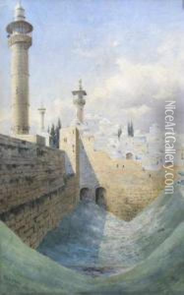 Pool Of Bethesda, Jerusalem Oil Painting - Peter Petersen Toft