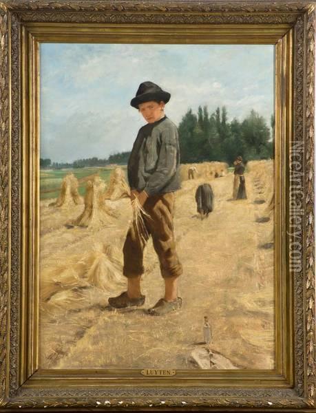 Jeune Paysan Aux Moissons Oil Painting - Henri Jean Luyten