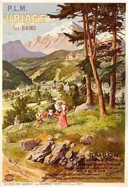 Poster advertising Uriage les Bains, Isere Oil Painting - Canconville