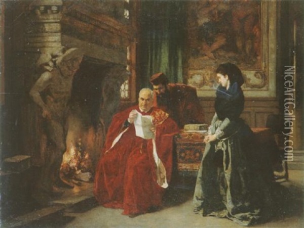 Der Doge Von Venedig Und Sein Ratgeber Oil Painting - Carl Ludwig Friedrich Becker