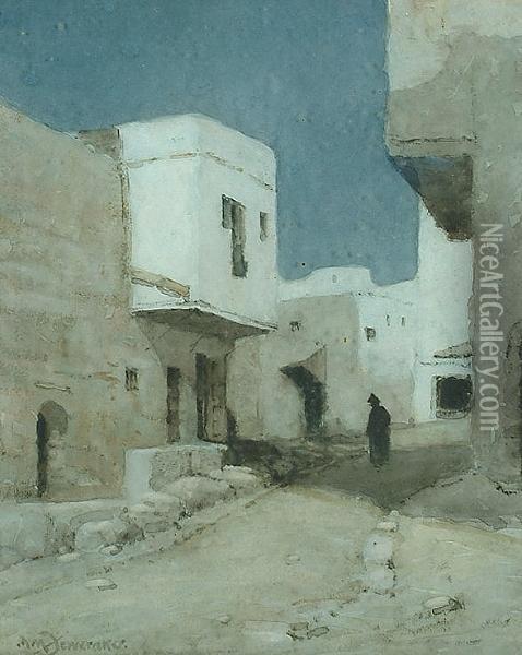An Arabian Street At Night Oil Painting - Albert Moulton Foweraker