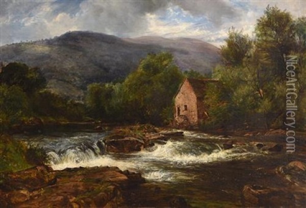 The Watermill Oil Painting - Alfred Clint