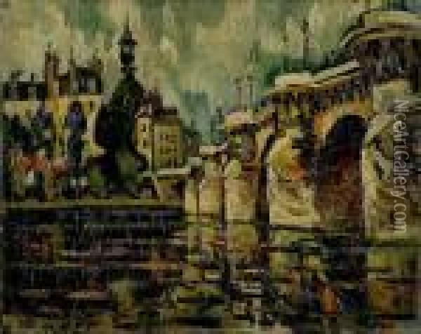 Le Pont Neuf Oil Painting - Pierre Dumont