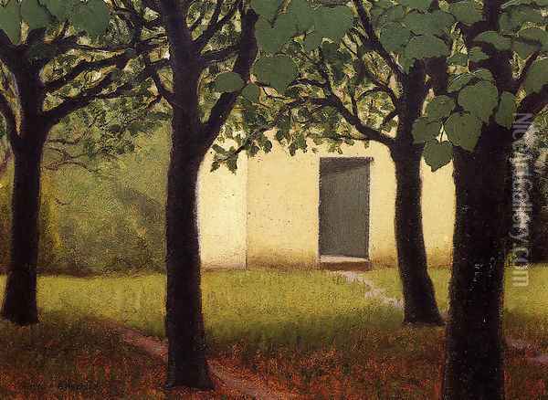 Small House In A Garden Oil Painting - Charles Lacoste