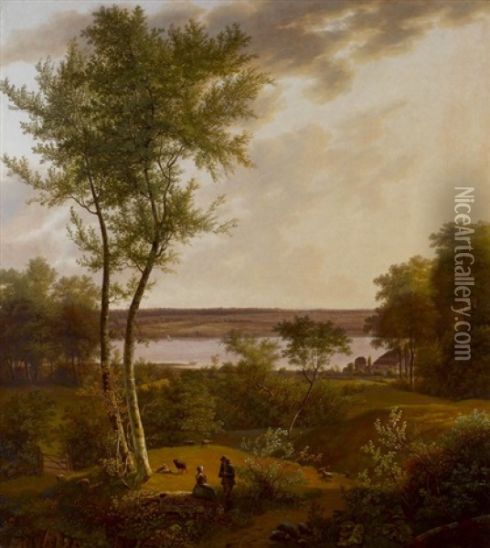 Danische Landschaft In Jutland Oil Painting - Jens Peter (I.P.) Moeller